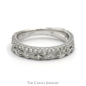 1/4cttw Neil Lane Designer Double Diamond Band in 14k White Gold Beaded Designed Mounting