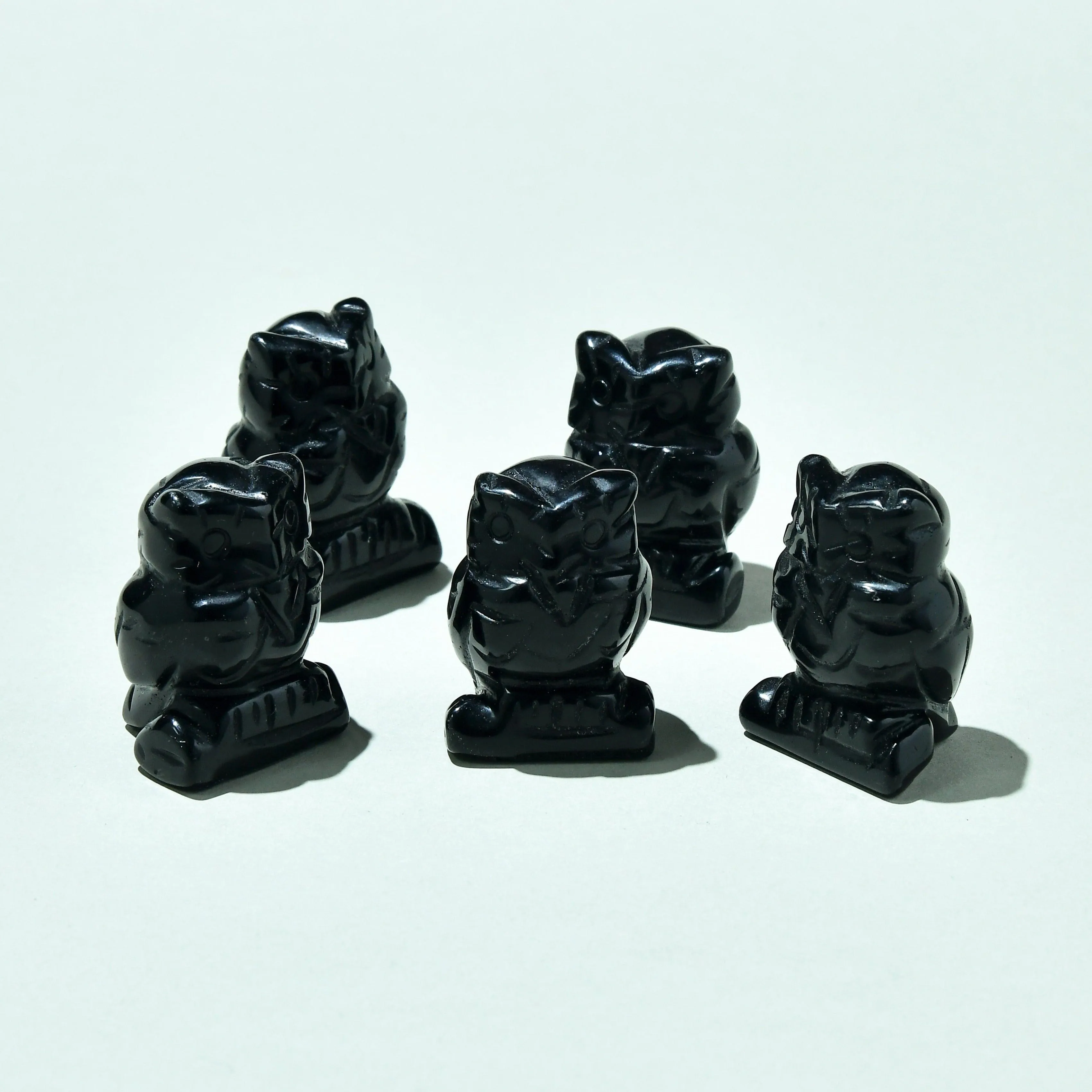 1.5 Obsidian Owl Natural Gemstone Carving