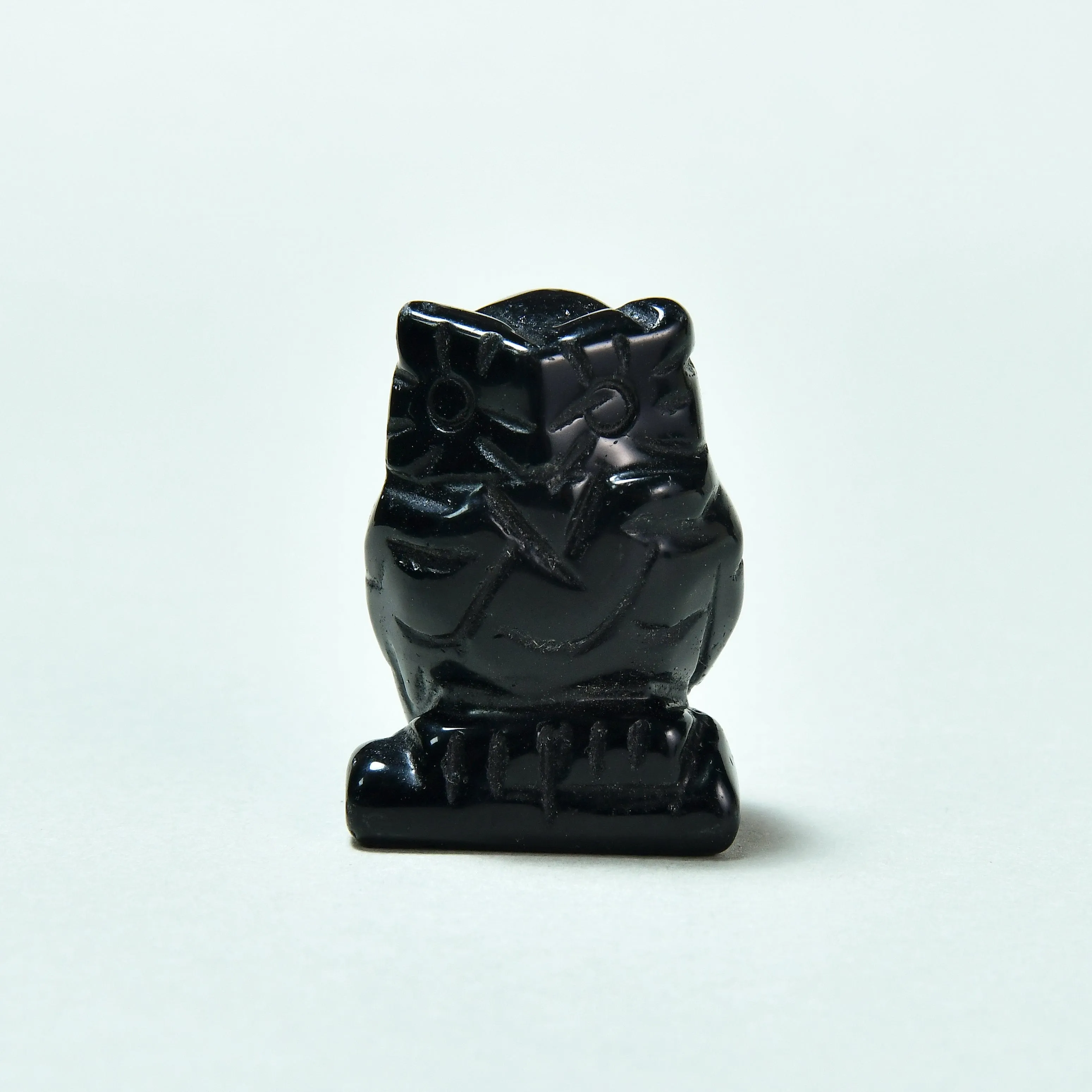 1.5 Obsidian Owl Natural Gemstone Carving