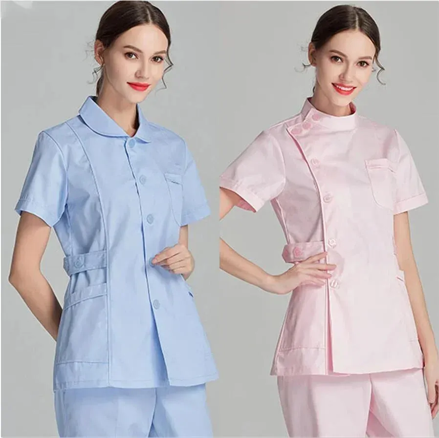 2024 Blue Long Sleeve Scrubs Top for Women