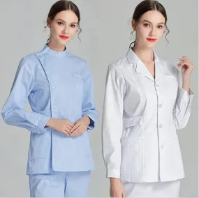 2024 Blue Long Sleeve Scrubs Top for Women