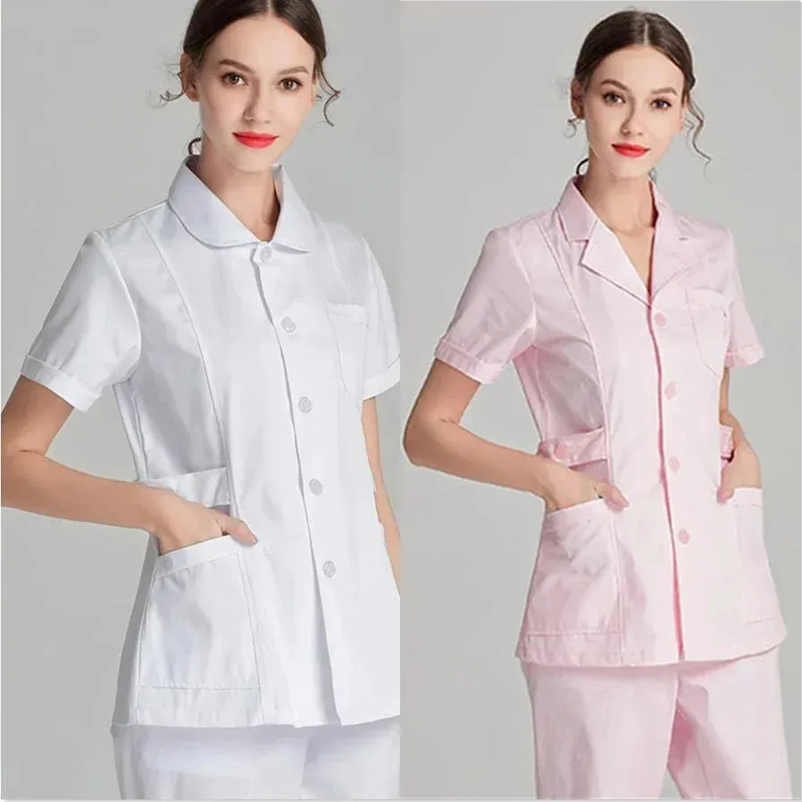 2024 Blue Long Sleeve Scrubs Top for Women