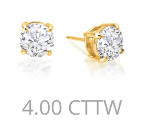 4 cttw Simulated Diamond Post Earrings