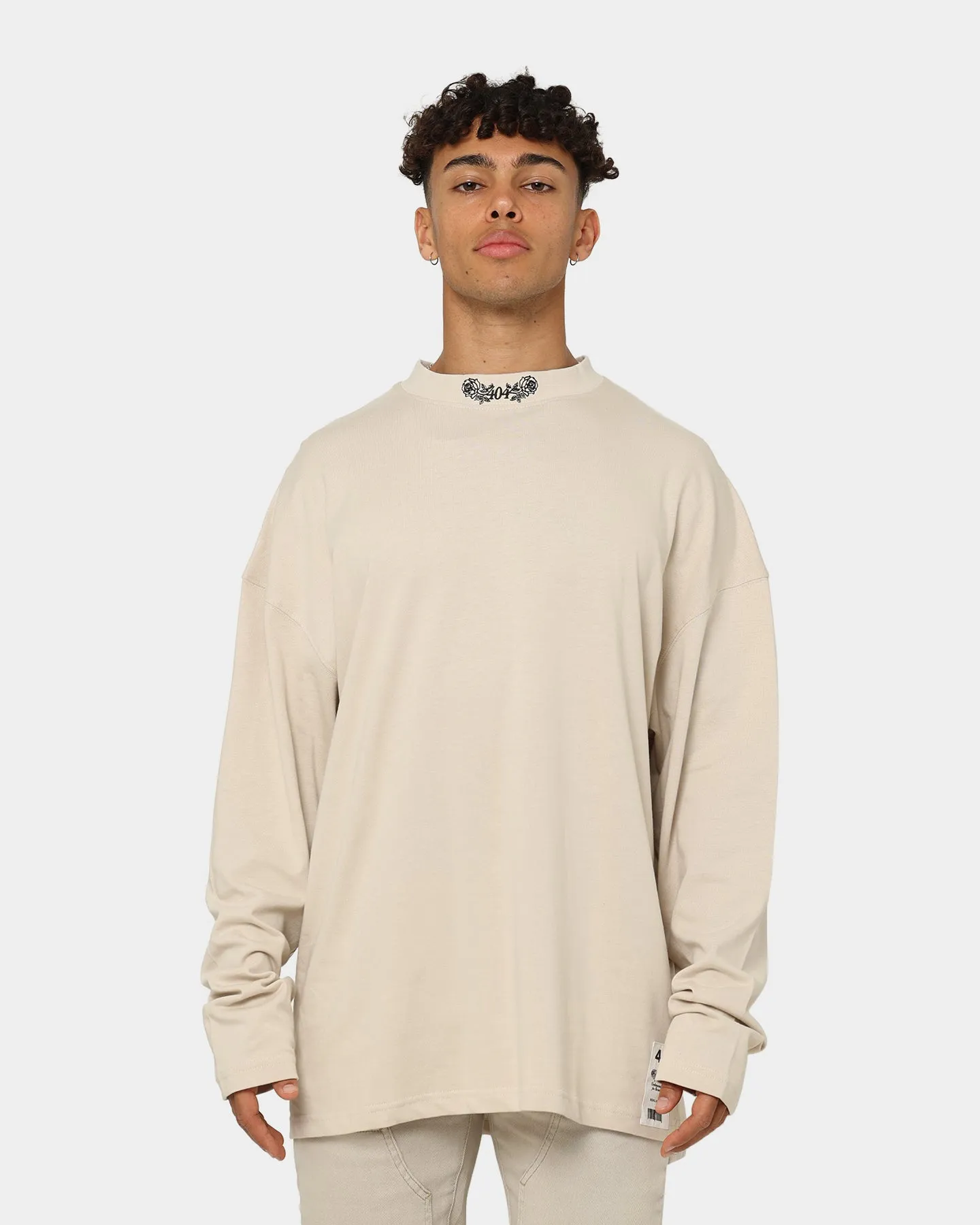 404 High Neck Long Sleeve T-Shirt Stone