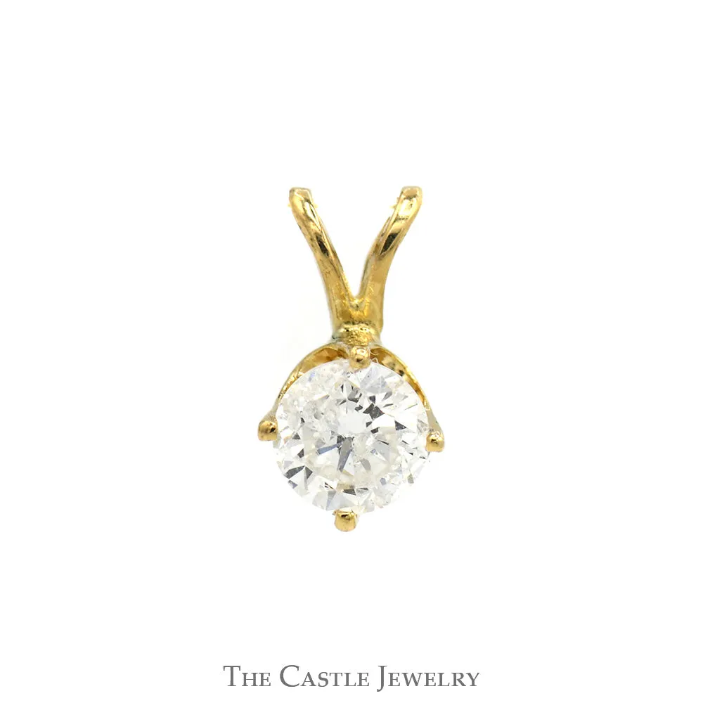 .45ct Round Diamond Solitaire Pendant in 14k Yellow Gold