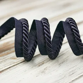 7mm Large Twisted Cord w/Lip - Dark Navy