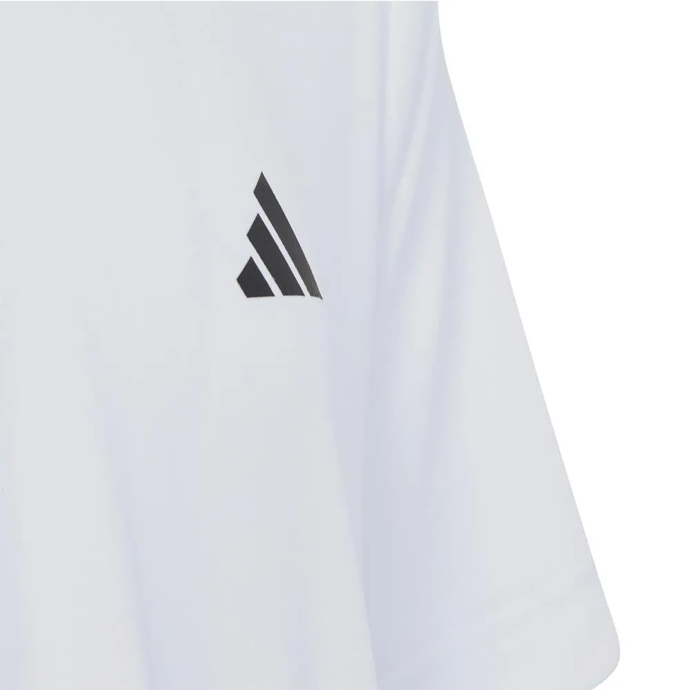 adidas Boys Club 3 Stripe Tee - White