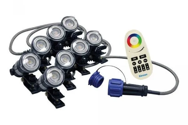 Airmax 8 LED RGBW Color-Changing Fountain Light Sets for EcoSeries Fountains