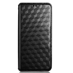 Alcatel 1S (2021) / 3L (2021) Læder Flip Cover m. Pung - Rhombus - Sort