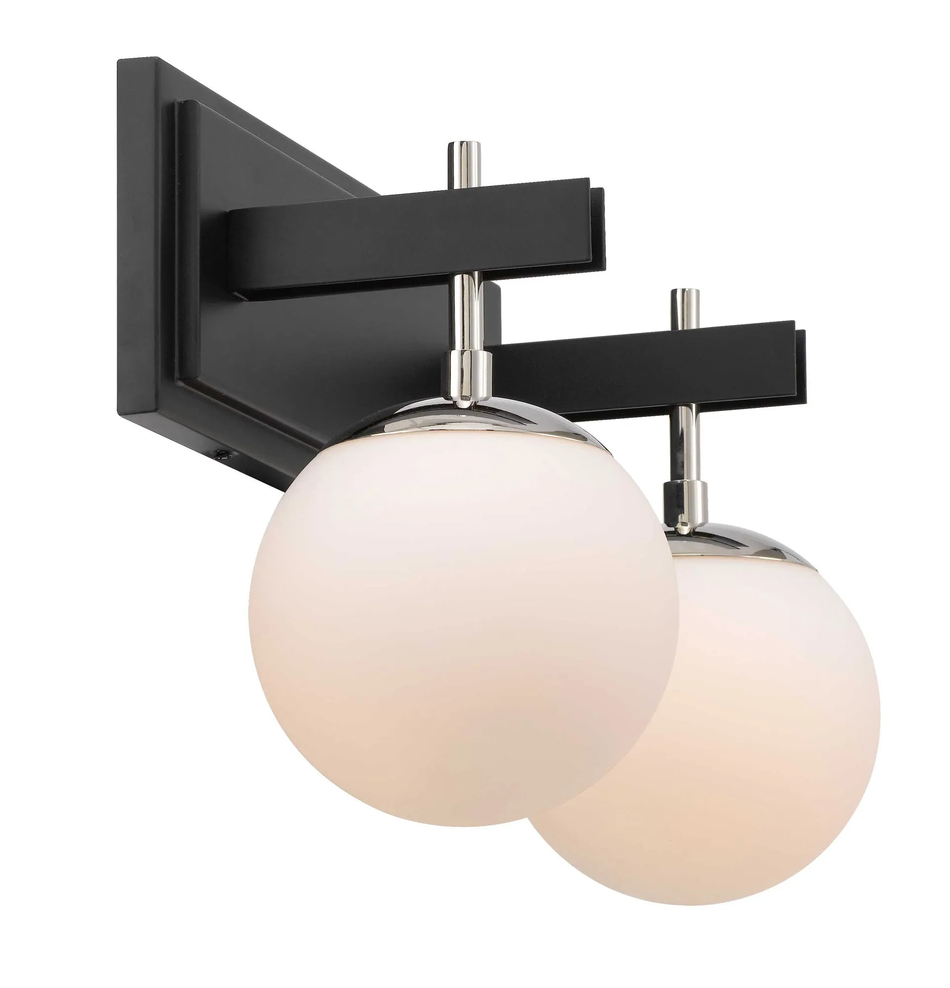 Allie 352B02BLPN 2-Light Vanity Light - Black/Polished Nickel