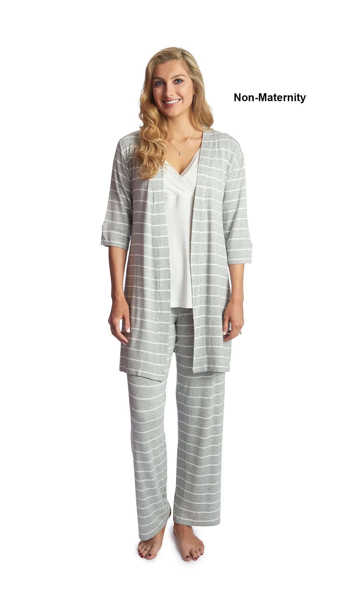 Analise 3-Piece Heather Grey Stripe