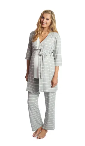 Analise 3-Piece Heather Grey Stripe