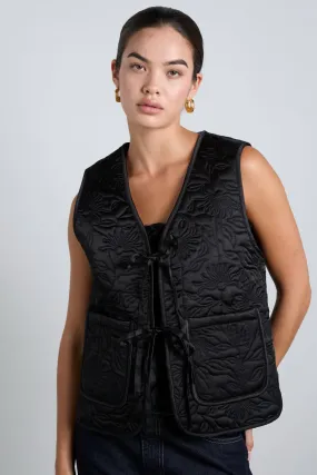 arte reversible gilet - black & pink satin