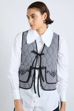 arte reversible gilet - black gingham