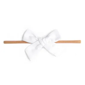 Baby Bow - White Linen