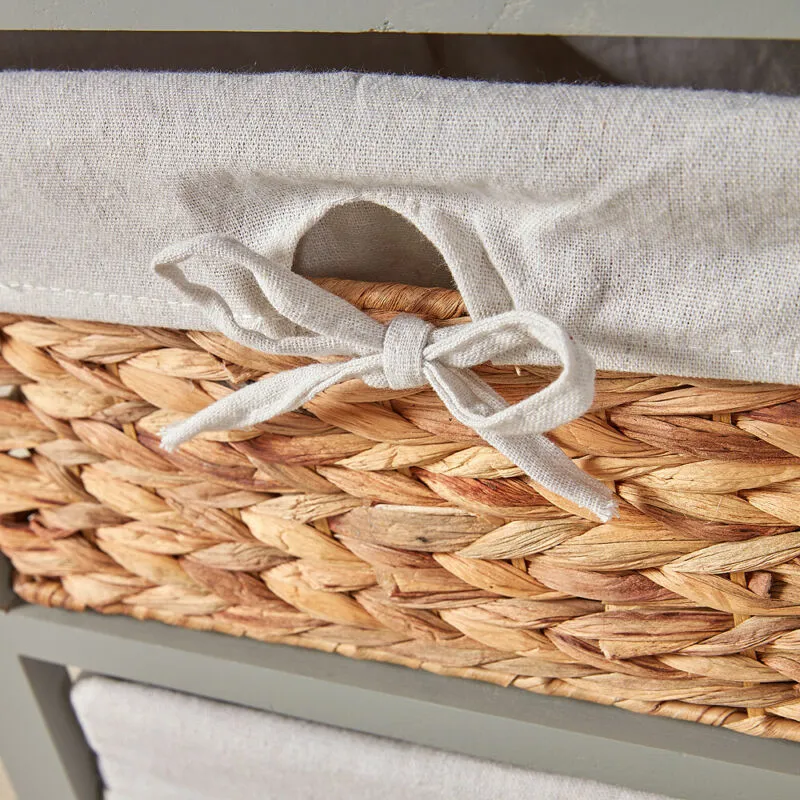 Basket Style Wooden Grey Chest of Drawers