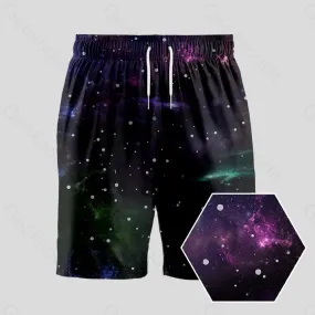 Beautiful Nebula Outer Space Geeky Drawstring Shorts