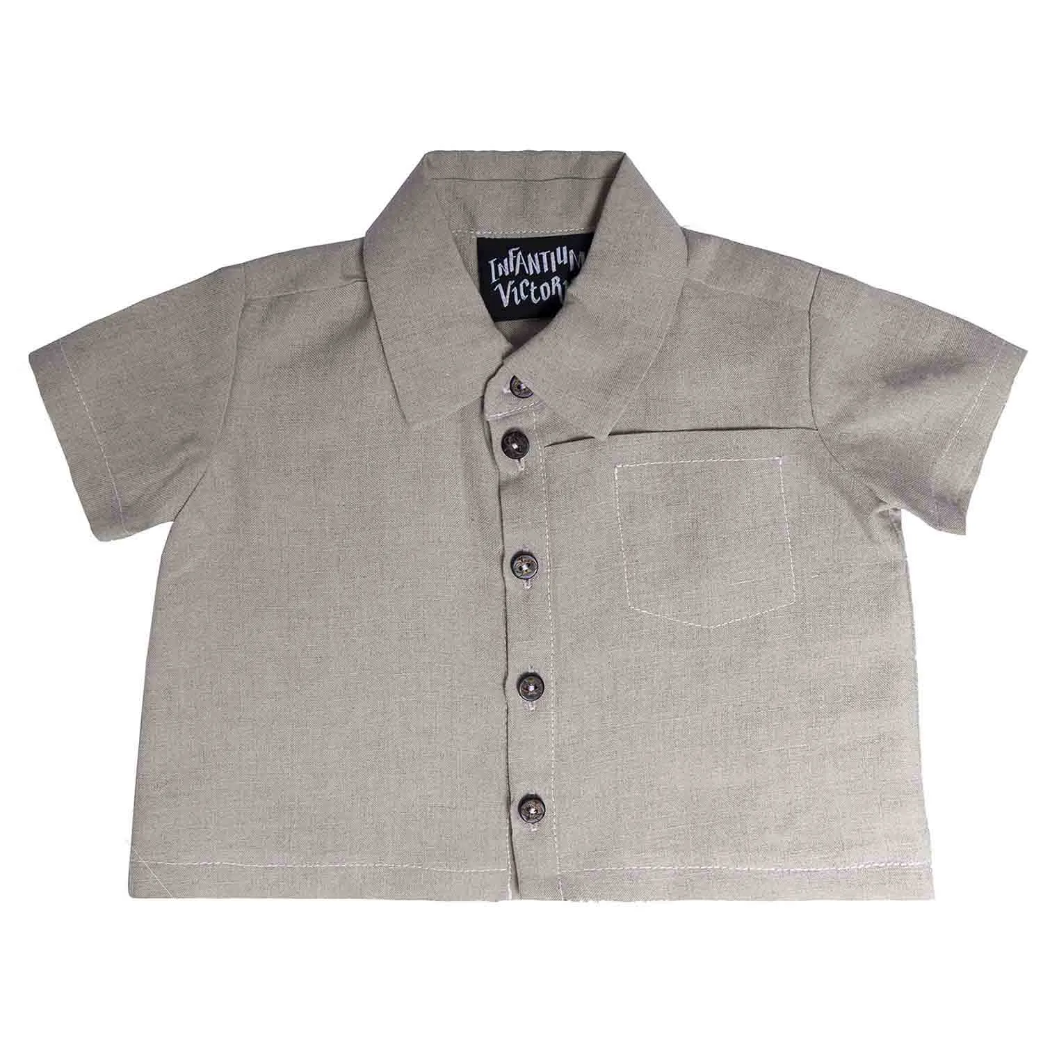 Beige linnen babyshirt