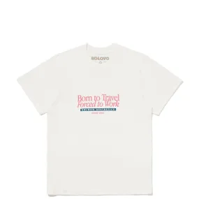 BOLOVO - Camiseta Born To Travel Forced To Work "Off White"