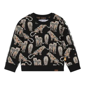 Boys Sweatshirt Anthracite Grey Tiger | Dirkje