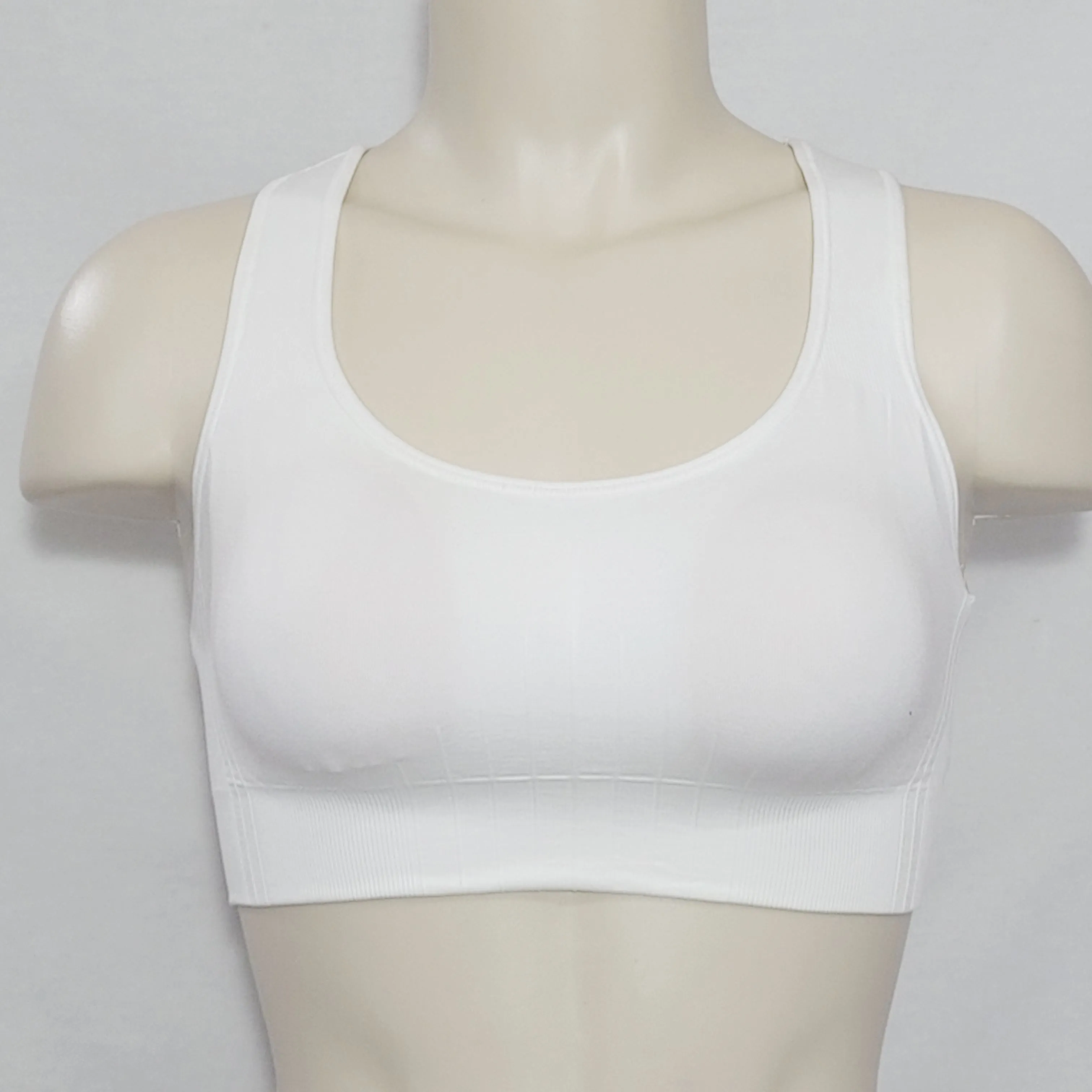 Champion N9169 9169 Wire Free Racerback Sports Bra Size SMALL White