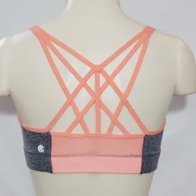 Champion N9688 Strappy Cami Wire Free Sports Bra SMALL Gray & Orange