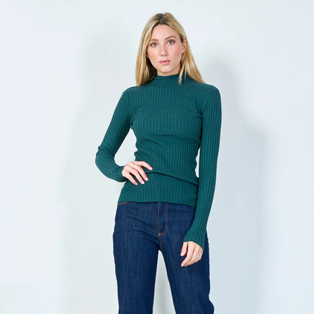 Classic ribbed turtleneck top wholesale