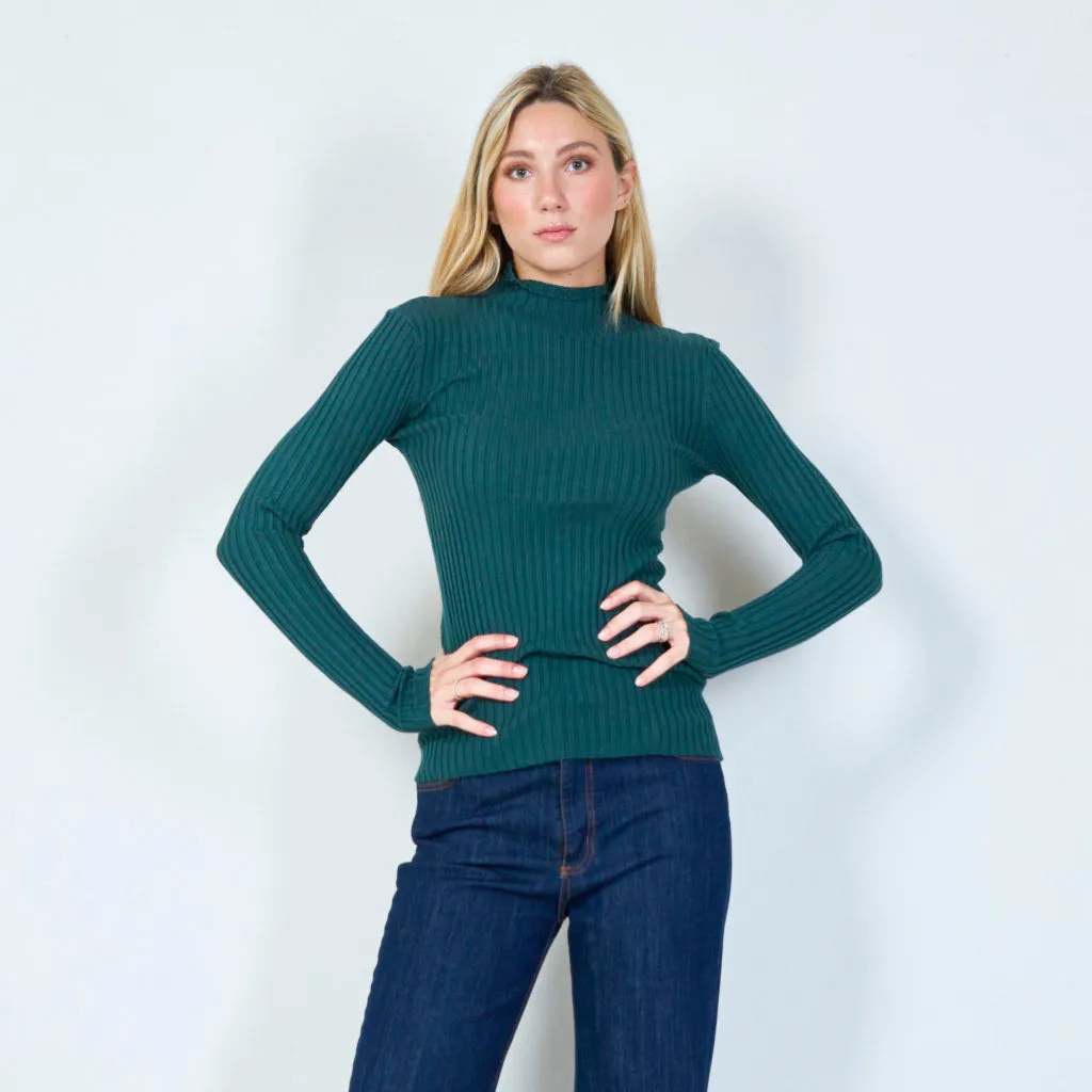 Classic ribbed turtleneck top wholesale