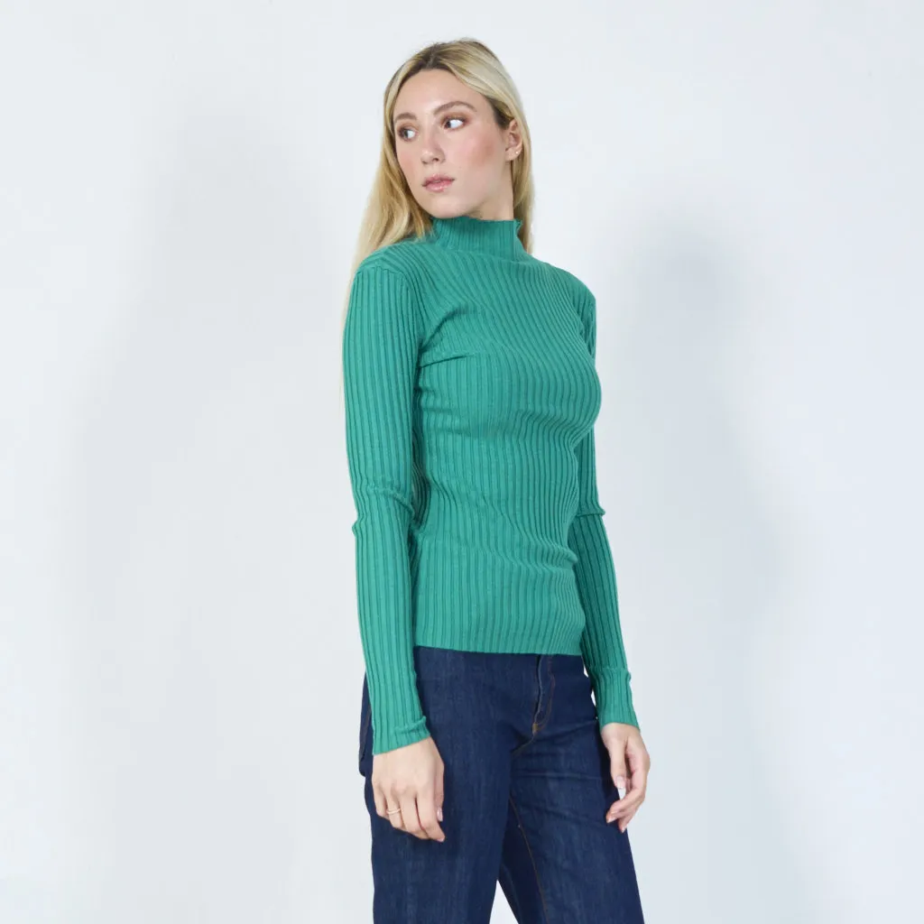 Classic ribbed turtleneck top wholesale