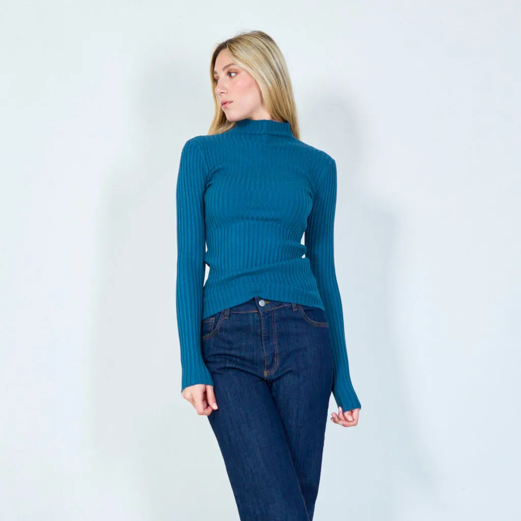 Classic ribbed turtleneck top wholesale