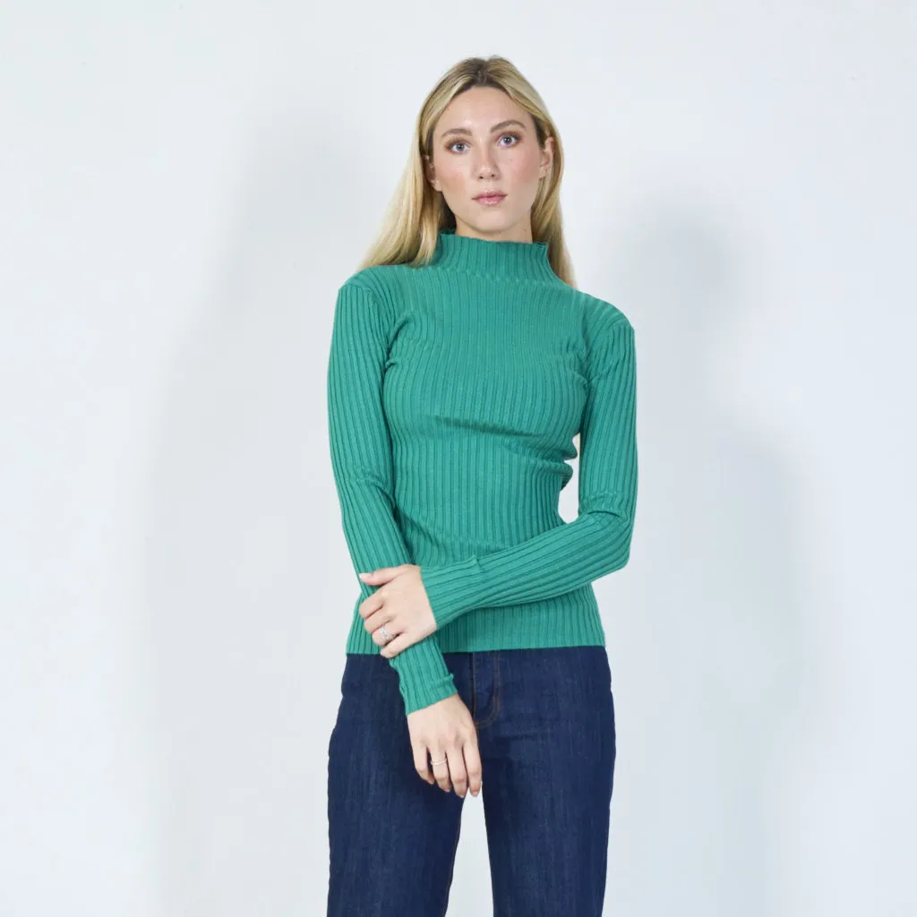 Classic ribbed turtleneck top wholesale