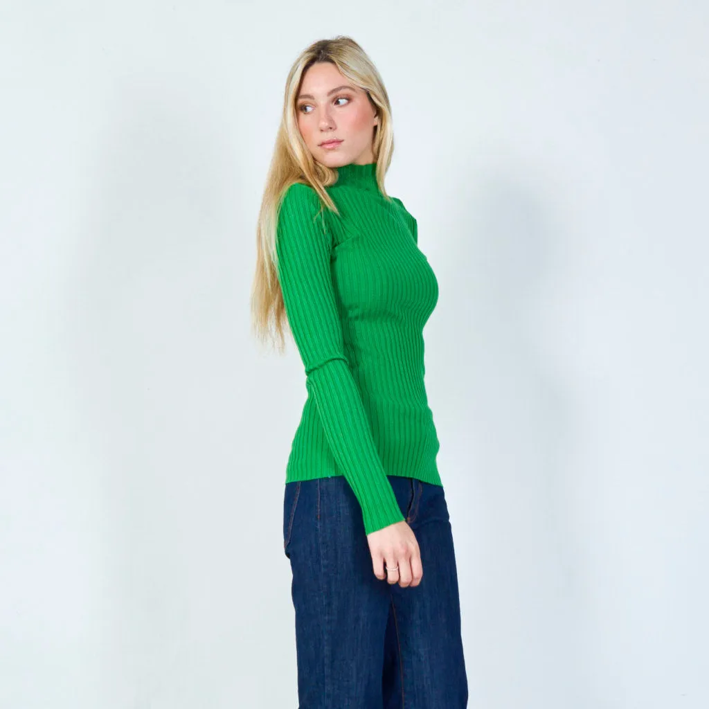 Classic ribbed turtleneck top wholesale