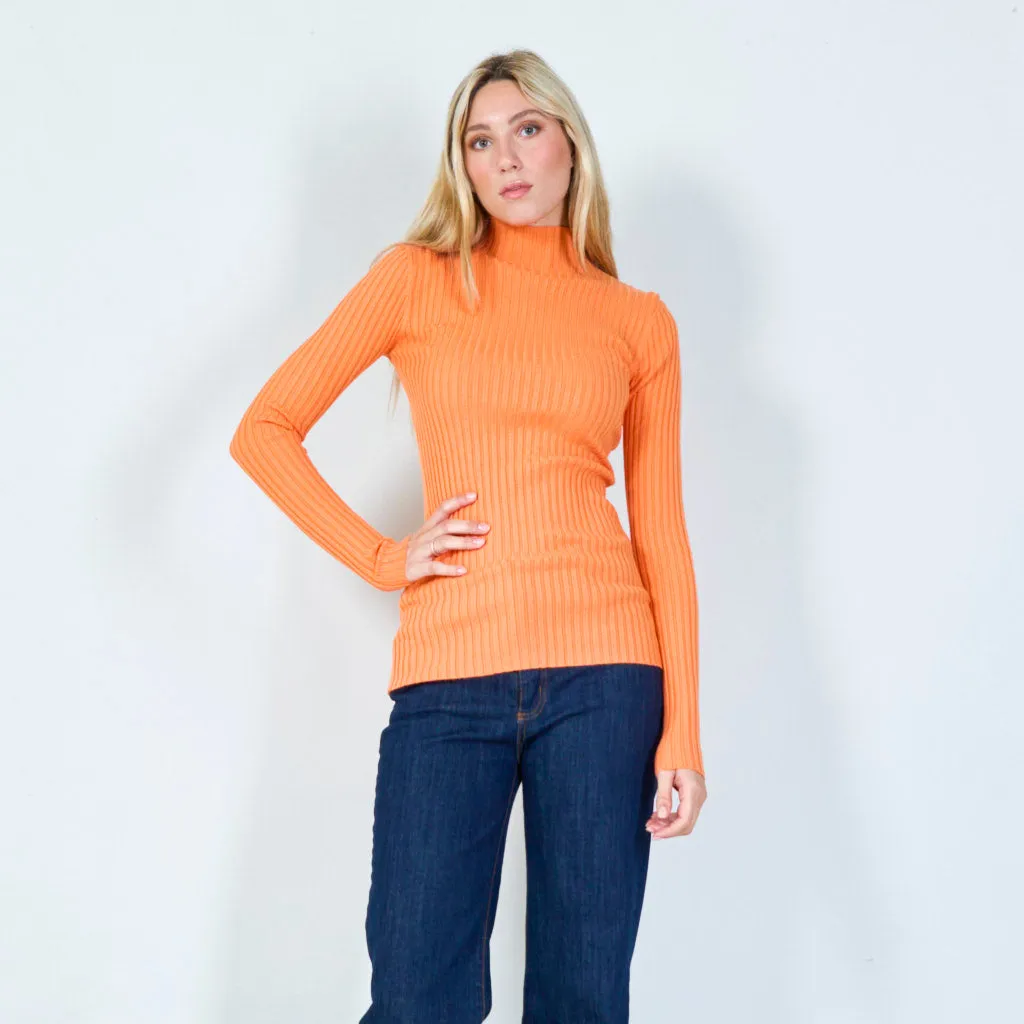 Classic ribbed turtleneck top wholesale