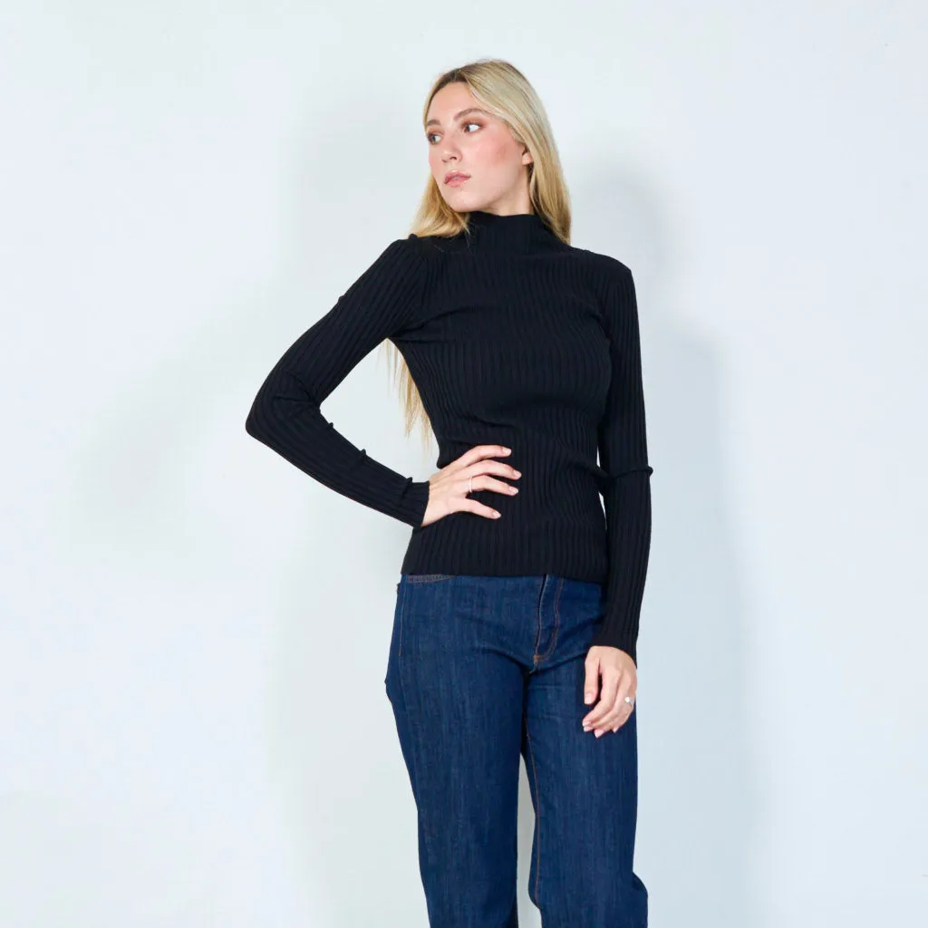 Classic ribbed turtleneck top wholesale