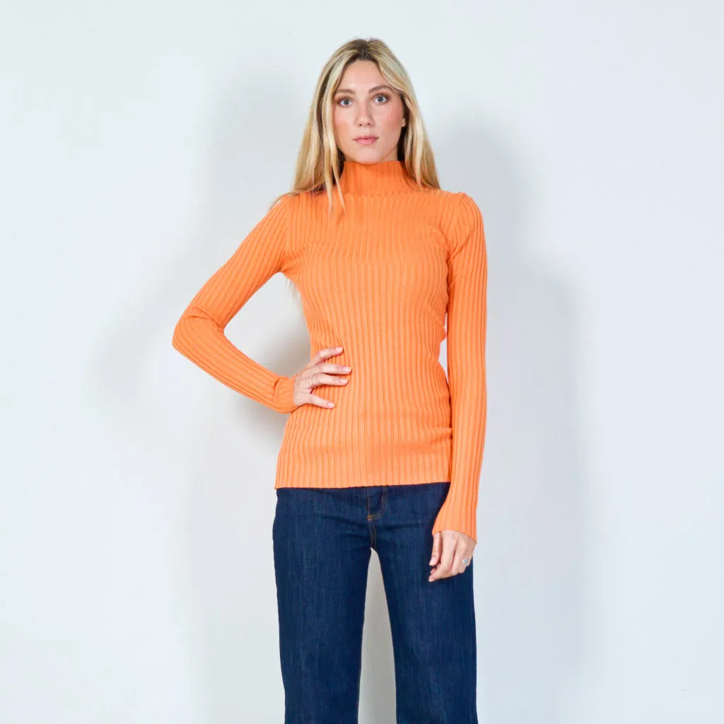 Classic ribbed turtleneck top wholesale