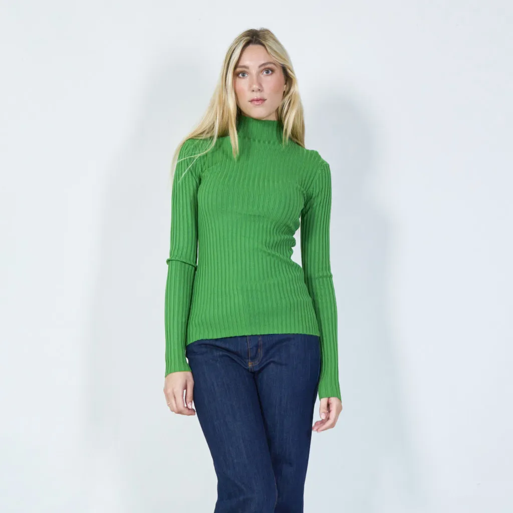 Classic ribbed turtleneck top wholesale