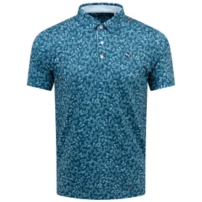 Cloudspun Butterfly Printed Polo Ocean Tropic Blue - SS24