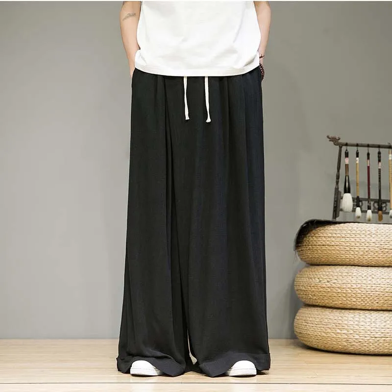 Cotton And Linen Casual Straight Pants