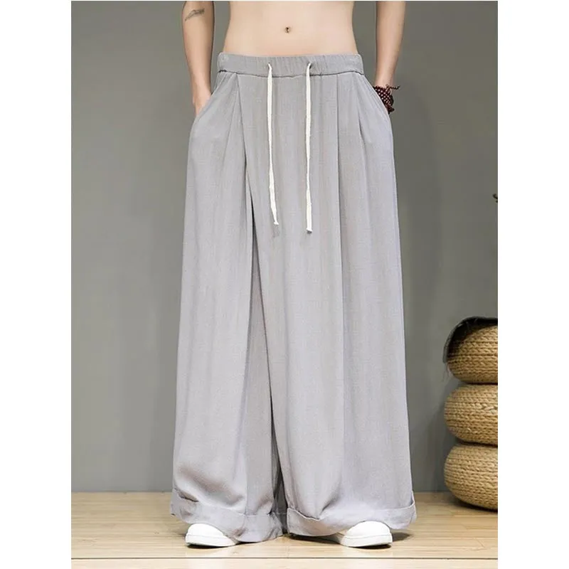 Cotton And Linen Casual Straight Pants