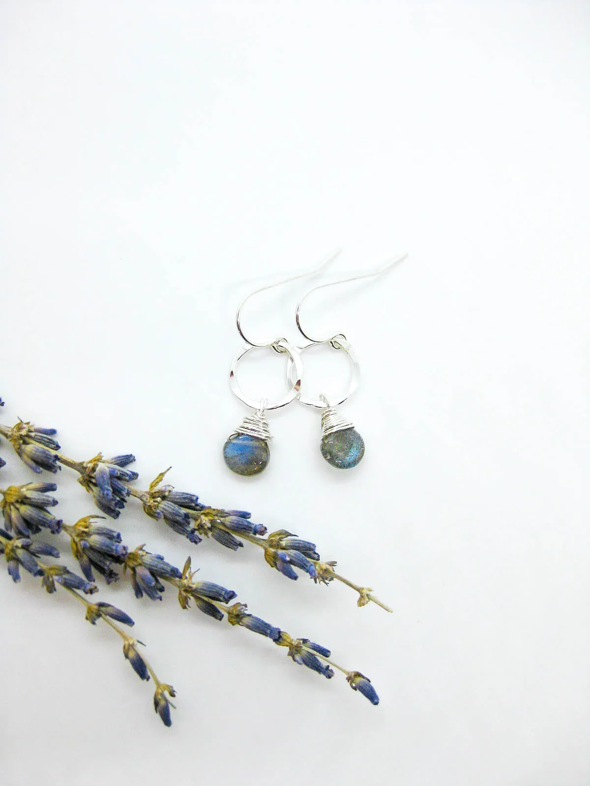 Daisy: Labradorite Earrings - e729