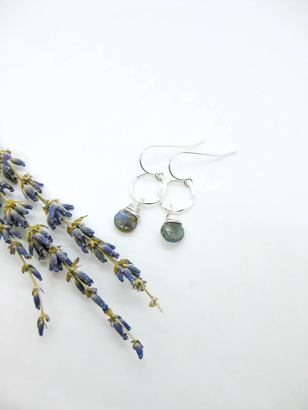 Daisy: Labradorite Earrings - e729