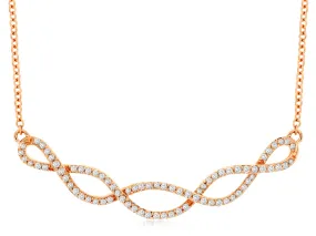 Diamond and Rose Gold Infinity Style Necklace