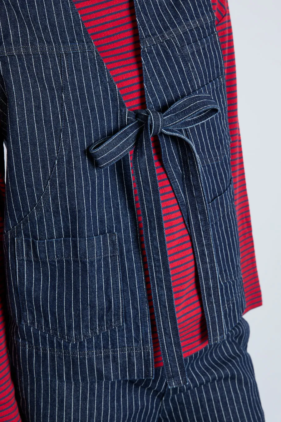 dilly gilet - navy pinstripe