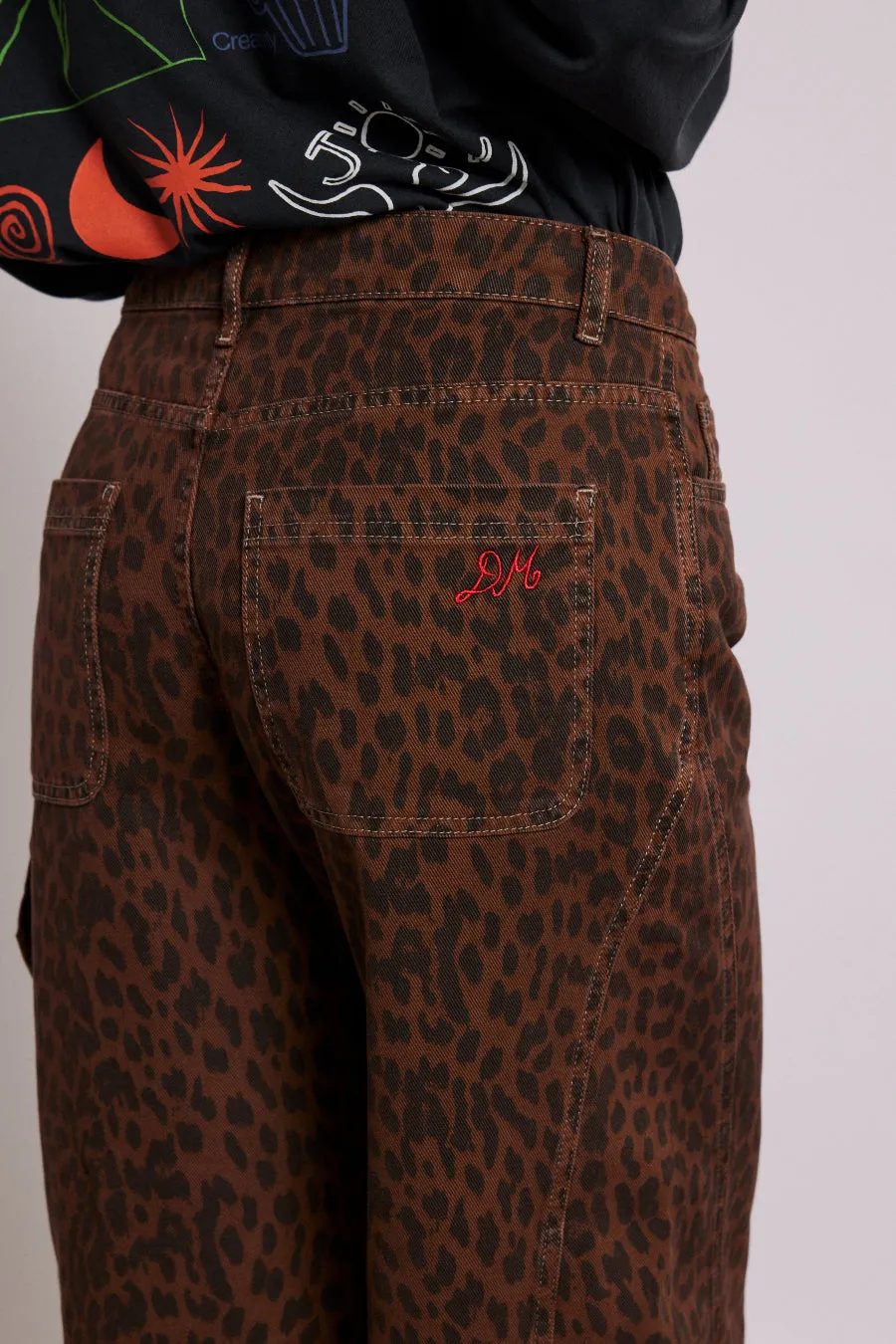 dion jeans - dark leopard overdye