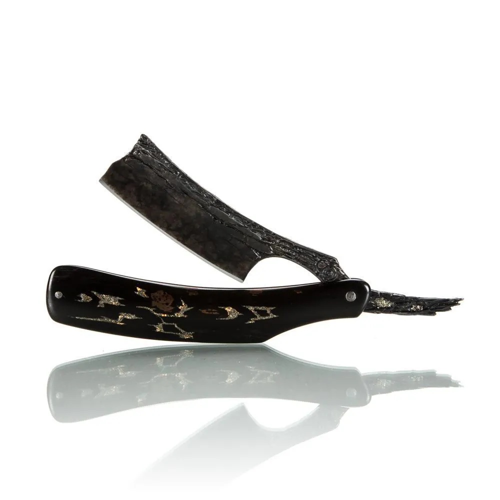 Dylan Farnham Custom Straight Razor Ebony & Gold Scales