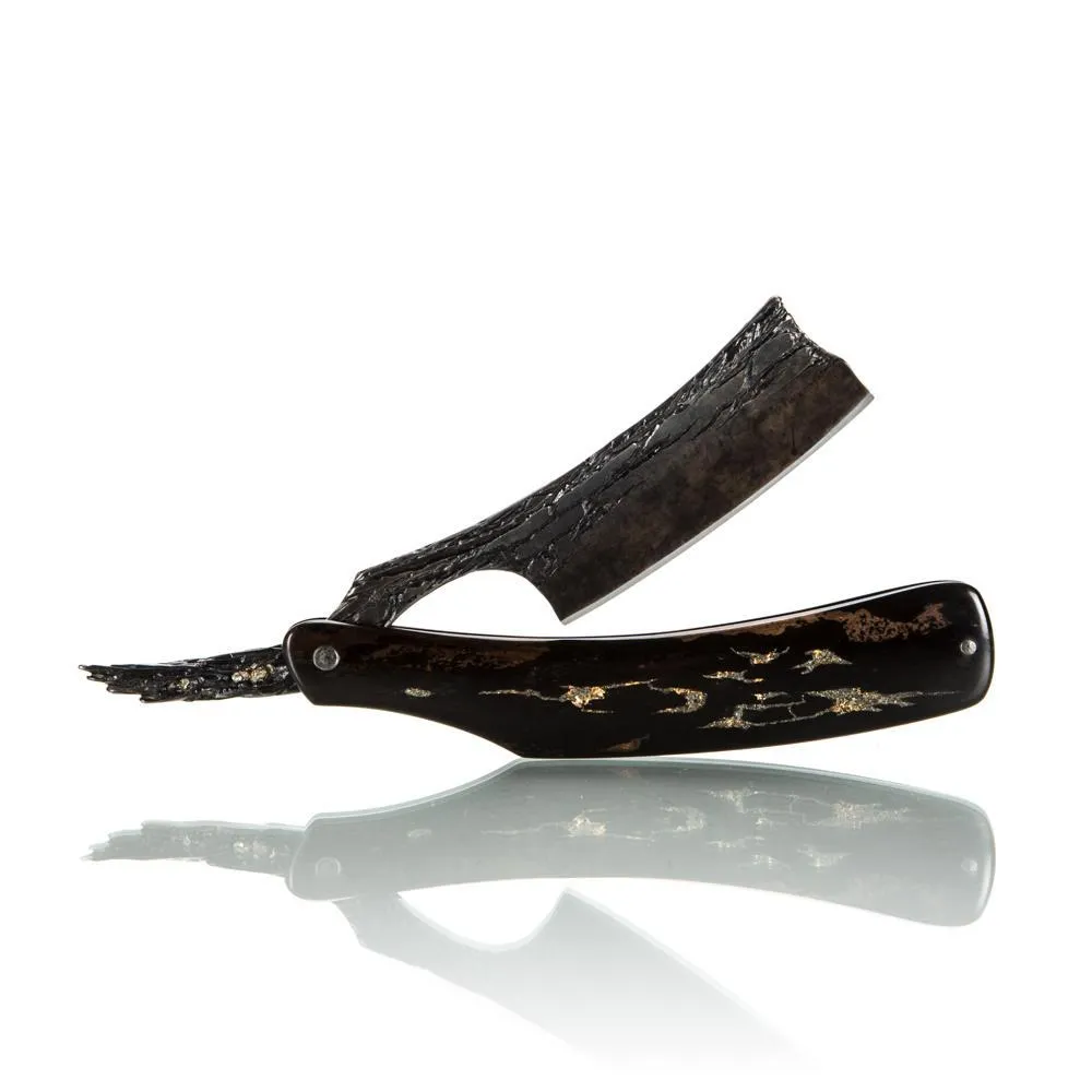 Dylan Farnham Custom Straight Razor Ebony & Gold Scales