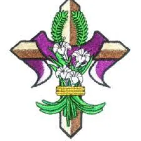 Easter Fleur De Lis Cross Embroidery File