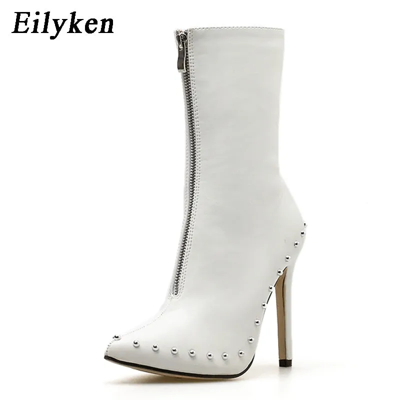 Eilyken 2022 New Arrival Autumn Women Autumn Winter Women Motorcycle Ankle Boots