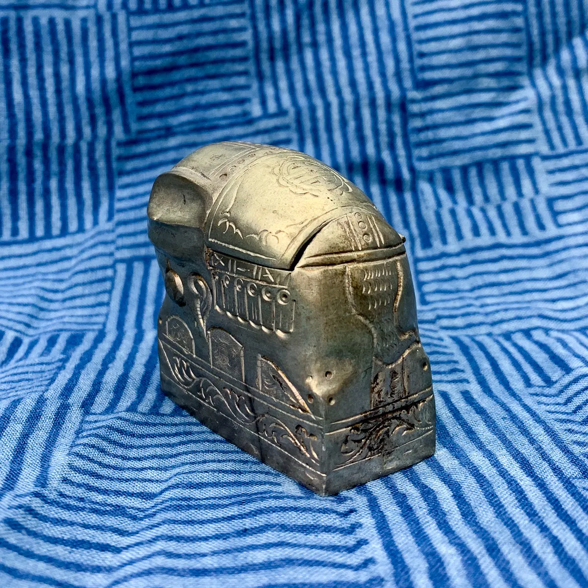 Elephant White Copper Mini Treasure  Box