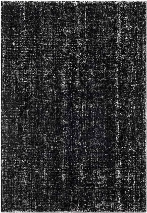 Giles Solid and Border Black Area Rug Carpet for Living Room Bedroom or Kitchen